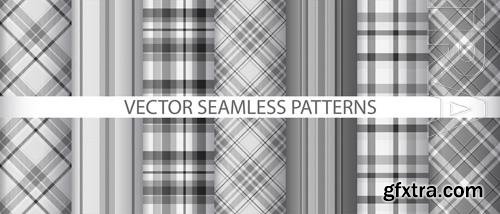 Vector set vector textile seamless fabric texture check tartan background pattern plaid