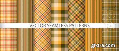 Vector set tartan check background vector seamless pattern plaid fabric textile texture