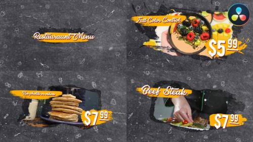 Videohive - Black Restaurant Menu | DaVinci Resolve - 43193241 - 43193241