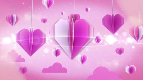 Videohive - Flying Pink Paper Heart - 43241703 - 43241703