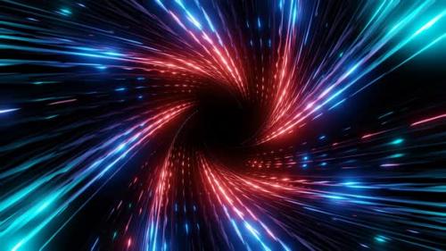 Videohive - red blue sci-fi space spiral tunnel abstract background vj loop - 43253572 - 43253572