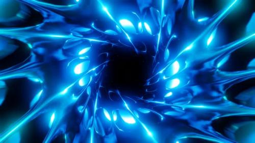 Videohive - blue flashing light on futuristic spiral tunnel vj loop background for audio visualization - 43253574 - 43253574