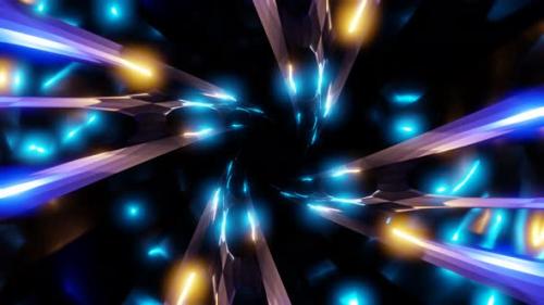 Videohive - rotating spiral geometric lines in space tunnel vj loop background - 43267476 - 43267476