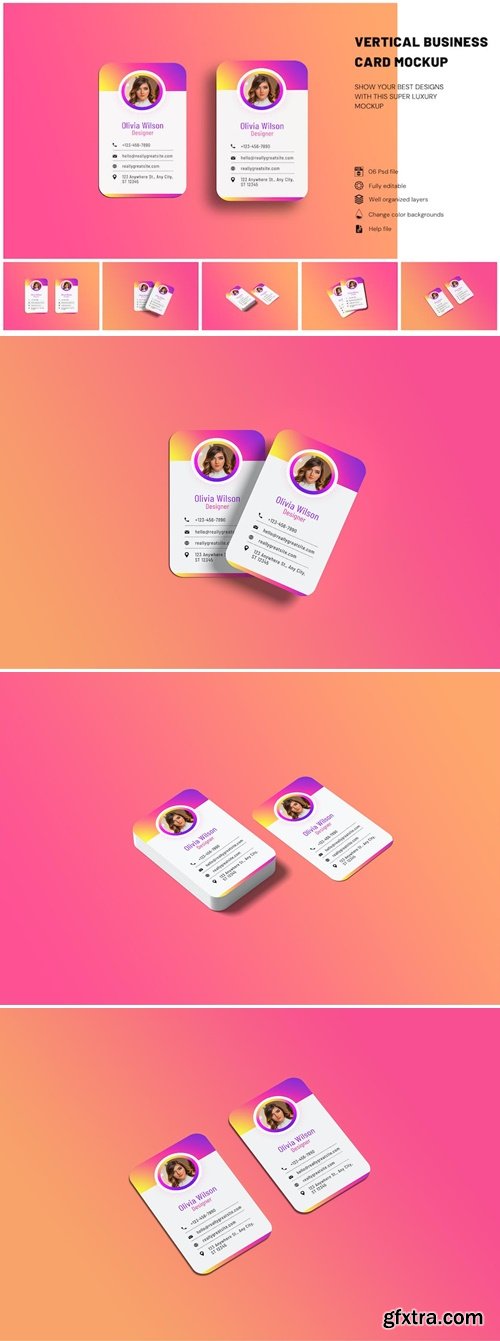 Vertical Business Card Mockup JP7EFGM