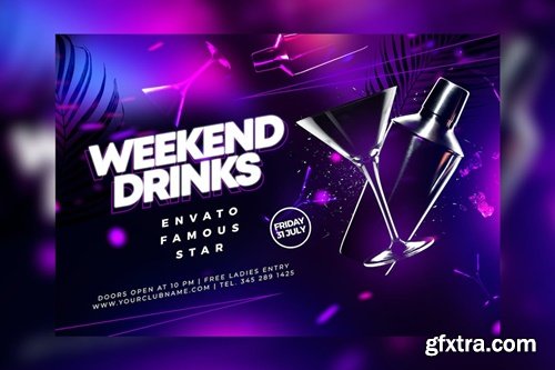 Weekend Drinks Flyer XBPSQCG