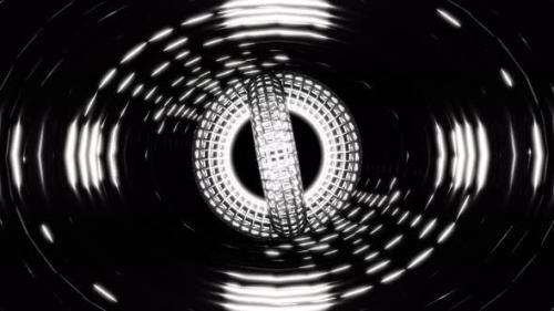 Videohive - silver torus in dark tunnel geometric shapes loop background - 43281243 - 43281243