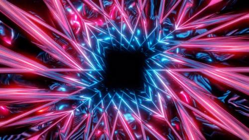 Videohive - abstract background twisted geometric red glow tunnel vj loop - 43299649 - 43299649