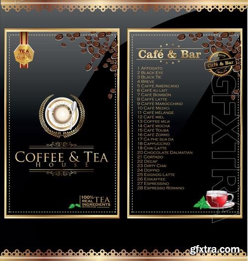 Vector coffee house menu label