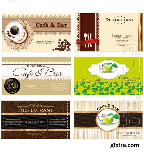 Vector coffee and tea label set