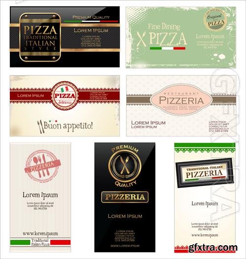 Vector pizza labels