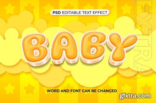 PSD baby yellow text effect 3d