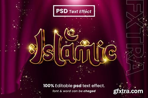 PSD islamic glossy editable 3d text effect