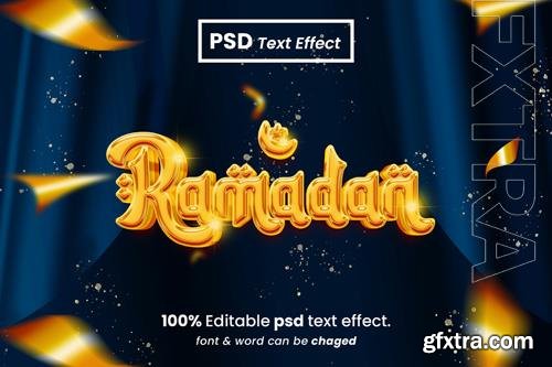 PSD ramadan kareem glossy editable 3d text effect