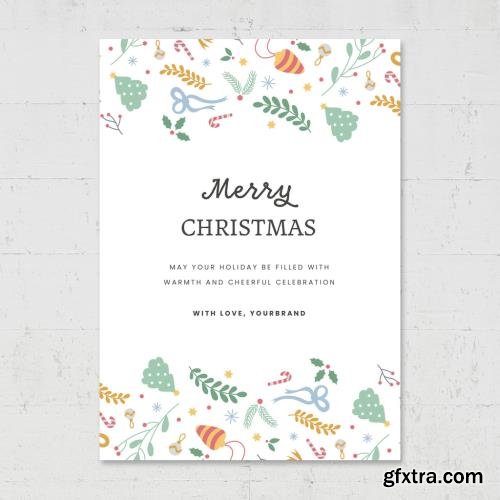 Simple Christmas Greetings Card Flyer 463694529