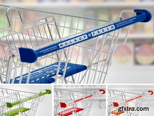 Shopping Metal Cart Closeup Mockup 461123912