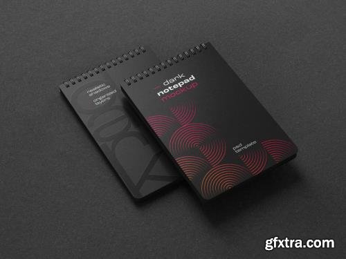 Dark Stationery Branding Mockup with Notepad 461125561