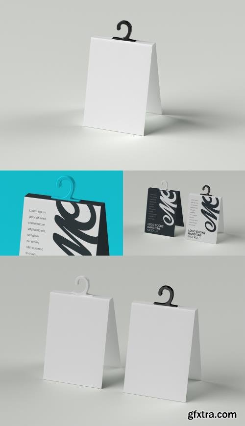 Socks Packaging Label Mockup with Plastic Hanger 451702858