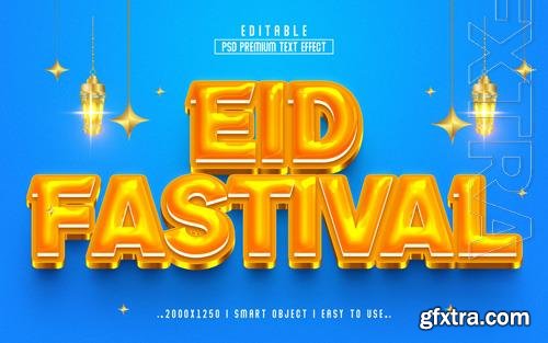 PSD eid festival 3d editable text effect style