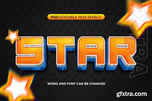 PSD star text effect 3d layered psd