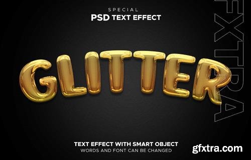 PSD glitter text effect smart object