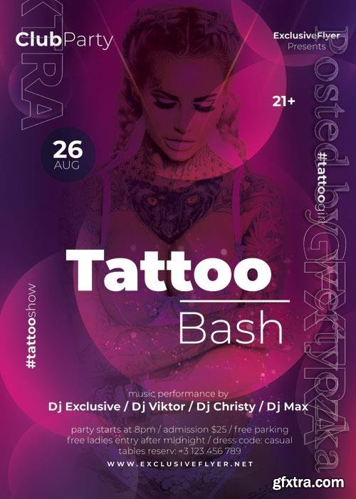 Psd flyer tattoo bash