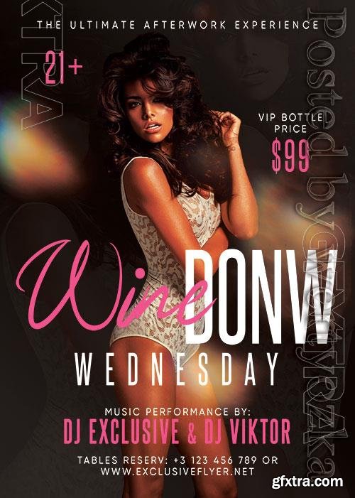 Psd flyer wine down wednesday