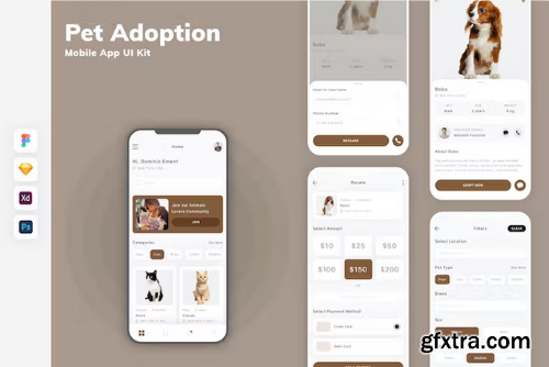 Pet Adoption Mobile App UI Kit