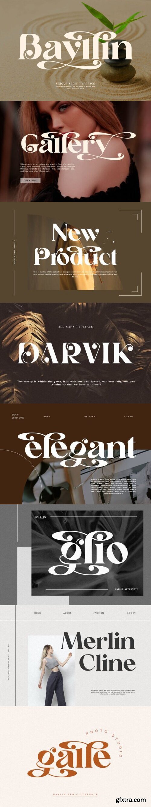 Bayllin Unique Serif Typeface Font