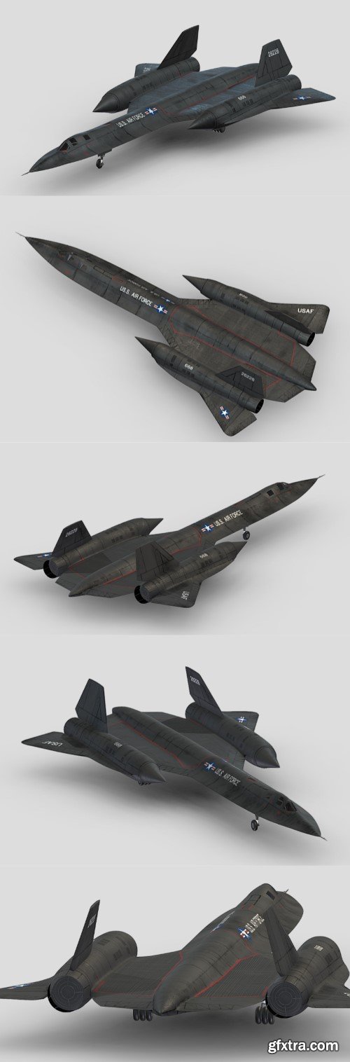 Lockheed SR-71 Blackbird Realistic 3d model