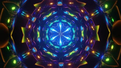 Videohive - Beautiful Pulsaning Colorful Trippy Pattern Animation with Sacred Geometry Light - 43279920 - 43279920