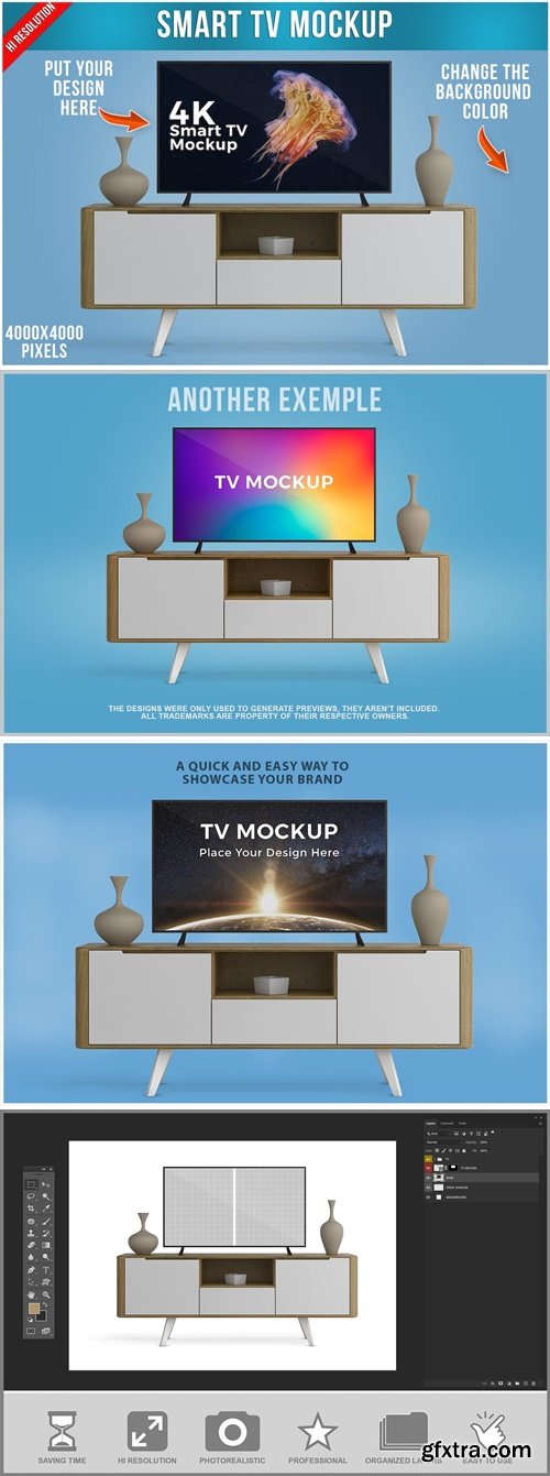 Tv in Living Room Mockup QQV786L