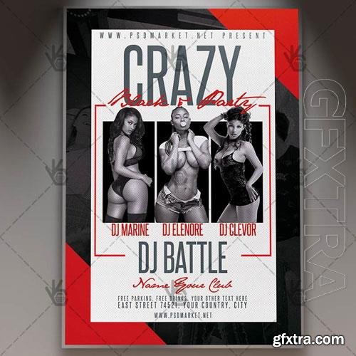 Psd black party event flyer design templates