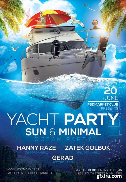 Psd yacht party design templates