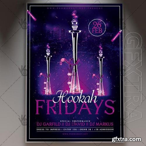 Psd hookah fridays flyer design templates