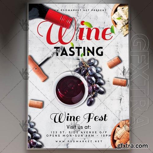 Psd wine tasting flyer design templates