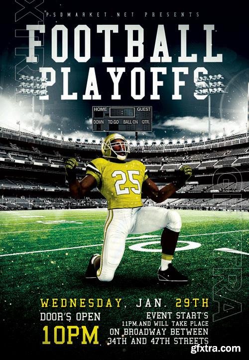 Psd football playoffs design templates