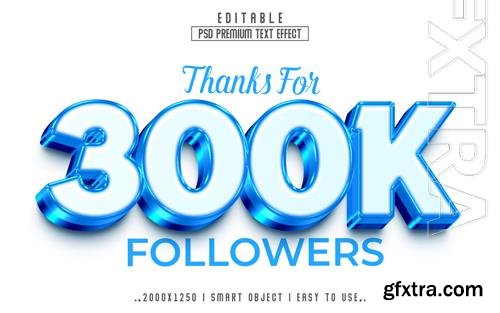 PSD 300k followers 3d editable psd text effect style