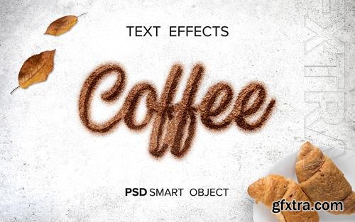 PSD coffee liquid text effect