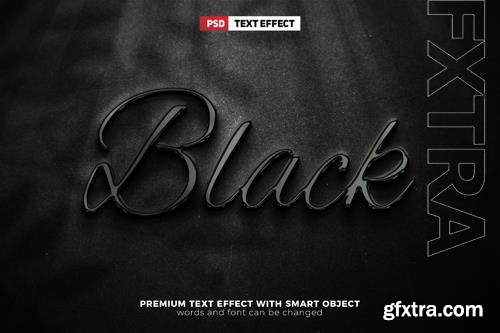 PSD black chrome metallic luxury sparkles 3d editable text effect style mockup