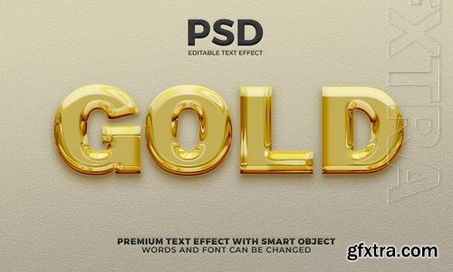 PSD luxury gold liquid 3d editable text effect