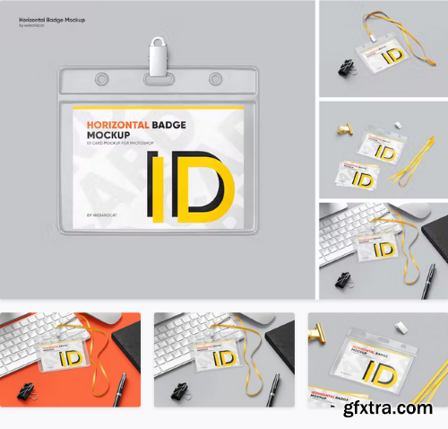 Horizontal ID Badge Mockup