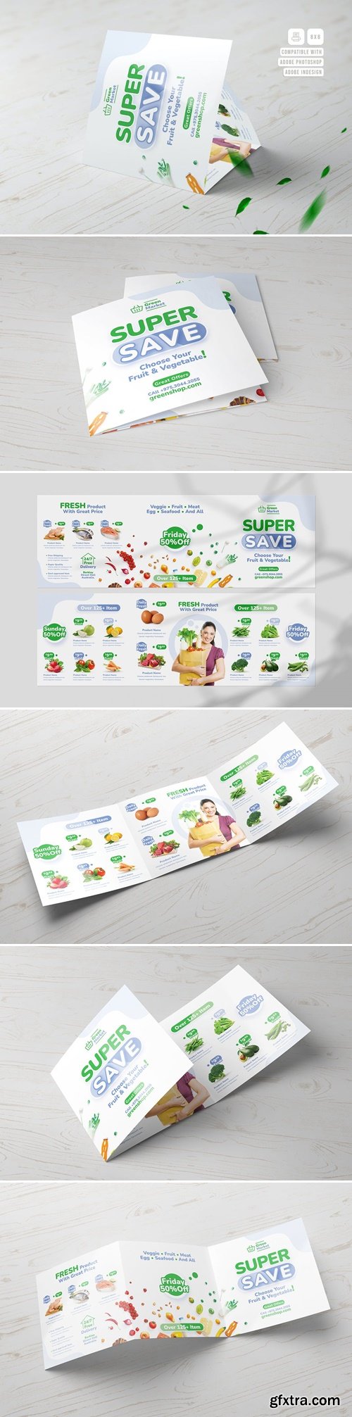 Supermarket Square Trifold Brochure BC9UUUL