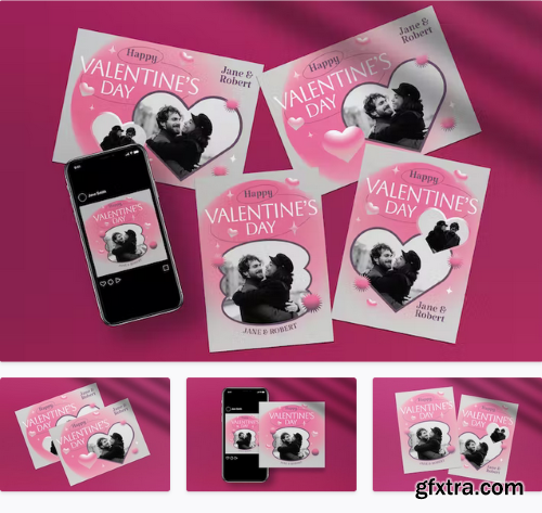 Pink Y2K Valentine Greeting Card Photobooth