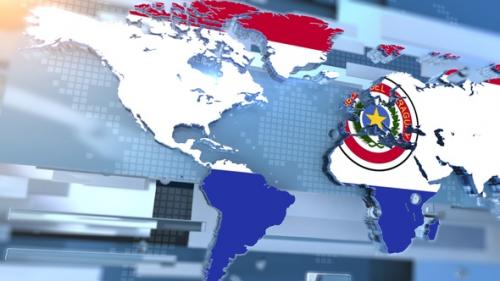 Videohive - Paraguay Flag Inside The Shape Of World Map Transition - 43330334 - 43330334