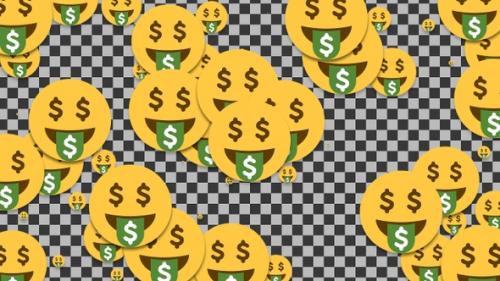 Videohive - Emojii Money Mouth Face Transition | UHD | 60fps - 43335678 - 43335678