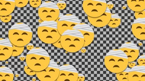 Videohive - Emojii Face With Head Bandage Transition | UHD | 60fps - 43335687 - 43335687