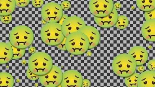 Videohive - Emojii Nauseated Face Transition | UHD | 60fps - 43335689 - 43335689