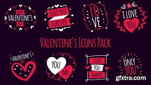 Videohive Valentine's Icons Pack V2 43226496