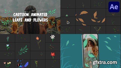 Videohive Cartoon Animated Leafs And Flowers for After Effects 43360764