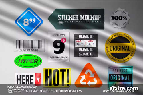 Sticker Collection Shape Mockups